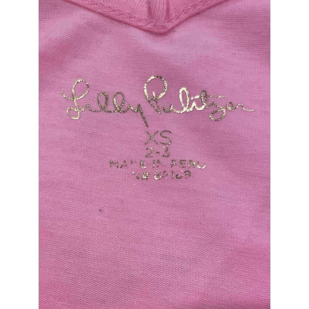 LILLY PULITZER Girls Size XS 2 3 Top Tank Sleeveless PINK Ruffle Blouse Shirt 2T - Picture 5 of 7